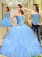 2015 Beautiful Beading and Ruffles Sweetheart 15 Quinceanera Dresses in Multi Color
