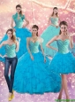 Perfect Baby Blue Beading and Ruffles Sweetheart Quinceanera Dresses for 2015