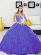 Beautiful Beading and Ruffles Sweetheart Lavender Sweet 16 Dresses for 2015