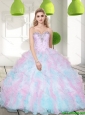 Beautiful Sweetheart Beading and Ruffles 2015 Sweet 16 Dresses in Multi Color