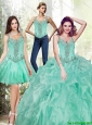 Brand New Beading and Ruffles Sweet 16 Dresses in Apple Green