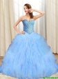 Puffy Beading and Ruffles 2015 Quinceanera Dresses in Multi Color
