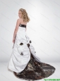 2015 New Style A Line Strapless Camo Little Girl Pageant Dresses with Hand Made Flowers