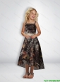New Style A Line Straps Tea Length Camo Little Girl Pageant Dresses with Beading