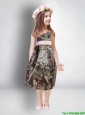 New Style One Shoulder Tea Length Camo 2015 Little Girl Pageant Dresses