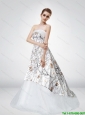 2015 Strapless Court Train Camo Wedding Dresses with Ruching