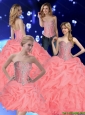 2015 Fall Pretty Quinceanera Dresses with Pick Ups and Beading in Watermelon