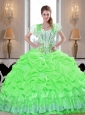 Perfect Quinceanera Dresses with Appliques and Pick Ups in Spring Green For 2015 Summer