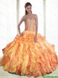 Prefect Multi Color Quinceanera Dresses with Beading and Ruffles For 2015 Summer