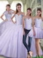 Pretty Ball Gown Sweetheart Lavender Quinceanera Dresses with Beading For 2015 Summer