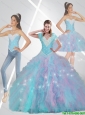 Pretty Multi Color Quinceanera Dresses with Beading and Ruffles For 2015 Fall