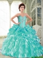 Puffy Sweetheart Quinceanera Dresses with Ruffles and Beading For 2015 Summer