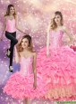Beautiful 2015 Summer Beaded Sweet 16 Dresses with Appliques and Pick Ups