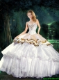 2015 Summer Luxurious Ball Gown Sweetheart Beaded Sweet 15 Dresses in White