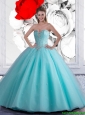 2016 Summer Luxurious Ball Gown Aqua Blue Quinceanera Dresses with Beading