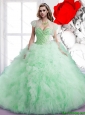 Summer 2015 Elegant Beading Sweetheart Sweet 16 Dresses in Apple Green