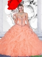 Top Seller Straps Orange Quinceanera Dresses with Beading for 2015