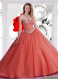 2015 Perfect Sweetheart Ball Gown Quinceanera Dresses with Beadin