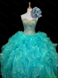 New Arrival 2016 Sweetheart Mint Quinceanera Dresses with Sequins and Ruffles