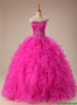 Pretty 2016 Summer Sweetheart Ball Gown Sweet 16 Dresses in Hot Pink