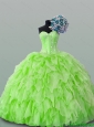 2015 Beautiful Sweetheart Yellow Green Beading Quinceanera Dresses with Ruffles