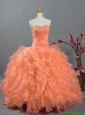 New Arrival 2016 Summer Sweetheart Quinceanera Gowns with Beading and Ruffles