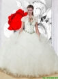 Luxurious Quinceanera Dresses with Beading and Ruffles in White for 2015 Summer