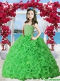 2016 Winter New Style Spring Green Organza Ruffles Little Girl Pageant Dress with Beading
