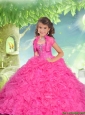 2016 Fall Luxurious Sweetheart Hot Pink Little Girl Pageant Dress with Beading and Ruffles