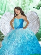 2016 Summer Discount Sweetheart Blue Little Girl Pageant Dress with Beading and Ruffles