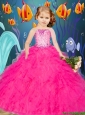 Pretty 2016 Summer Beading and Ruffles Hot Pink Little Girl Pageant Dress