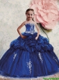 2016 Summer Discount Royal Blue Little Girl Pageant Dress with Appliques and Pick-ups