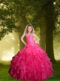 Luxurious 2016 Winter Hot Pink Little Girl Pageant Dress with Beading and Ruffles