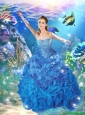 Beautiful Sweetheart Beading Quinceanera Gowns in Blue