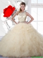Classical Champagne Quinceanera Dresses with Beading and Ruffles