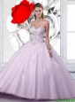 New Style Sweetheart Beaded Lavender 2016 Quinceanera Dress with Appliques