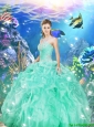 Decent Apple Green Quinceanera Dresses with Appliques and Ruffles