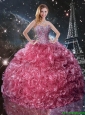 Popular Ball Gown Sweetheart Sweet 16 Dresses with Ruffles and Beading