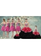 Perfect Zebra and Sash Quinceanera Dresses and Ruffled Layers Dama Dresses and Cute Strapless Little Girl Dresses