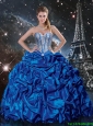2016 Spring Luxurious Royal Blue Quinceanera Dresses with Beading and Pick Ups