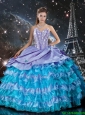 2016 Winter Perfect Multi Color Quinceanera Dresses with Ruffled Layers and Beading