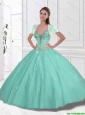 New Style Sweetheart Beaded Quinceanera Gowns in Apple Green