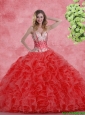 2016 Pretty Sweetheart Beaded Quinceanera Dresses with Ruffles