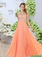 Popular 2016 Beaded Orange Prom Dresses with Brush Train