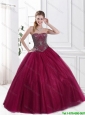 Beautiful Strapless Fuchsia 2016 Sweet 16 Dresses with Beading