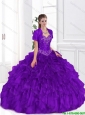 Popular Beaded and Ruffles 2015 Purple Quinceanera Dresses