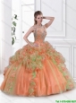 New Arrivals 2015 Multi Color Organza Quinceanera Gowns with Beading
