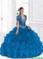 Pretty Ball Gown Beaded and Ruffles 2016 Sweet 16 Dresses for Fall