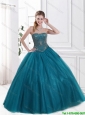 Latest 2016 Strapless Beaded Quinceanera Gowns in Tulle