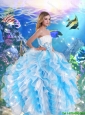 2016 Luxurious Strapless Quinceanera Dresses with Beading and Ruffles